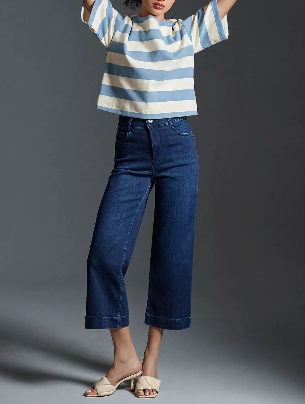 Anthropologie Pilcro The Skipper High Rise Crop Wide Leg Jean 33T / 33 Tall Boho